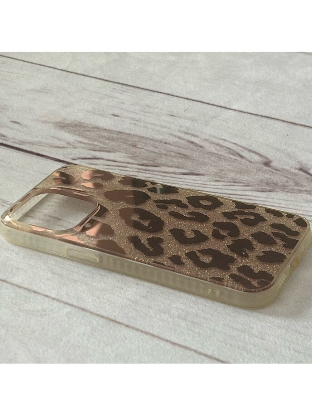 Leopard Glitter Shiny Mirror Embellishment Case for iPhone 13 Pro 6.1 inch - Picture 5 of 14